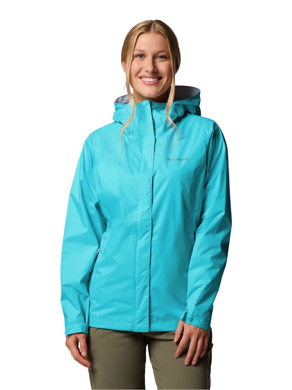 Women’s Columbia Arcadia Teal Waterproof Rain Jacket w/ Hood Size 3x